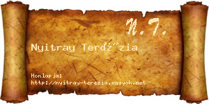 Nyitray Terézia névjegykártya